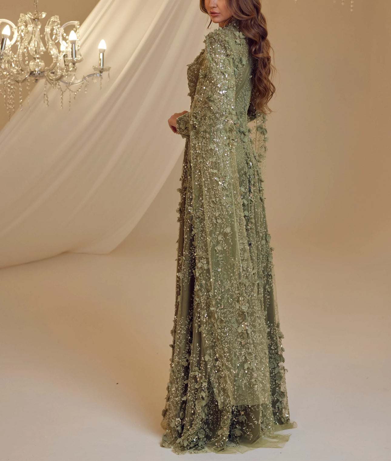 Green - Modest Evening Dress